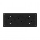 Розетка 3-м ОП Олимп 16А IP20 без заземл. черн. Universal 2217