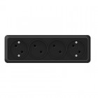 Розетка 4-м ОП Олимп 16А IP20 без заземл. черн. Universal 2219