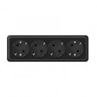 Розетка 4-м ОП Олимп 16А IP20 с заземл. черн. Universal 2221