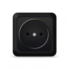 Розетка 1-м ОП Олимп 16А IP20 без заземл. черн. Universal 2224