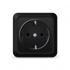 Розетка 1-м ОП Олимп 16А IP20 с заземл. черн. Universal 2227
