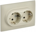 Розетка 2-м SKANDY 16А с заземл. защ. шторки в сборе SK-R07B беж. IEK SK-R24-16-K10-F