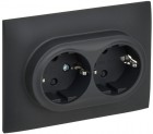 Розетка 2-м SKANDY 16А с заземл. защ. шторки в сборе SK-R07G графит IEK SK-R24-16-K53-F
