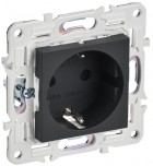 Розетка SKANDY 16А с заземл. защ. шторки безвинт. крепл. SK-R06G графит IEK SK-R14-16-1-K53