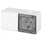 Блок розетка с выключателем Эксперт 11-7501-01 IP55 16А (10AX)-250В ОУ бел. Эра Б0063288