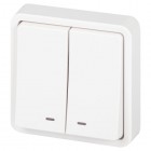 Выключатель Эксперт 11-1525-01 двойн. с подсветкой IP55 10АХ-250В СУ бел. Эра Б0063304