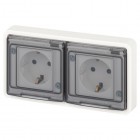 Розетка Эксперт 11-2524-01 2х2P+E гориз. IP55 шторки 16А-250В СУ бел. Эра Б0063254