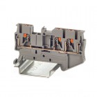 Клемма проходная зажим push-in 3 точки подключения 2.5кв.мм сер. DKC VPR-2.5-TWIN-GY