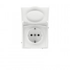 Розетка силовая KANT IP44 2P+E защ. шторки с крышкой бел. магнолия DKC 7000013