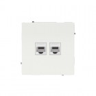 Розетка компьютерная 2-м KANT RJ45 кат.5E без шторки бел. магнолия DKC 7000664