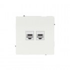 Розетка компьютерная 2-м KANT RJ45 кат.6A без шторки бел. магнолия DKC 7000674
