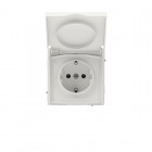 Розетка силовая KANT IP44 2P+E защ. шторки с крышкой бел. песок DKC 7010013