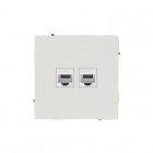 Розетка компьютерная 2-м KANT RJ45 кат.5E без шторки бел. песок DKC 7010664
