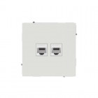 Розетка компьютерная 2-м KANT RJ45 кат.6A без шторки бел. песок DKC 7010674