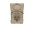 Розетка силовая KANT IP44 2P+E защ. шторки с крышкой ванильн. марципан DKC 7015013