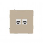 Розетка компьютерная 2-м KANT RJ45 кат.5E без шторки ванильн. марципан DKC 7015664