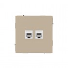 Розетка компьютерная 2-м KANT RJ45 кат.6A без шторки ванильн. марципан DKC 7015674