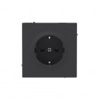 Розетка силовая KANT 2P+E без шторки черн. уголь DKC 7012033