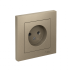 Розетка 1-м СП AtlasDesign 16А IP20 без заземл. в сборе шампань SchE ATN000540