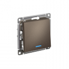 Механизм выключателя 1-кл. СП Atlas Design 10А IP20 (сх. 1а) 10AX с подсветкой мокко SchE ATN000613