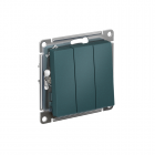 Выключатель 3-кл. СП AtlasDesign 10А IP20 (сх. 1+1+1) 10AX механизм изумруд SchE ATN000831