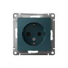 Механизм розетки 1-м СП Atlas Design с заземл. 16А изумруд SchE ATN000843