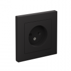 Розетка 1-м СП AtlasDesign 16А IP20 без заземл. в сборе карбон SchE ATN001040