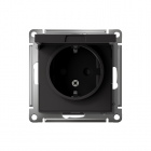 Механизм розетки 1-м СП AtlasDesign 16А IP20 с заземл. защ. шторки с крышкой карбон SchE ATN001046