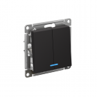 Механизм выключателя 2-кл. СП Atlas Design 10А IP20 (сх. 5а) 10AX с подсветкой карбон SchE ATN001053