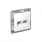 Розетка компьютерная 2-м AtlasDesign RJ45 кат.6A механизм бел. SE ATN000188
