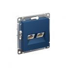 Розетка компьютерная 2-м AtlasDesign RJ45+RJ45 кат.5E механизм аквамарин SE ATN001185