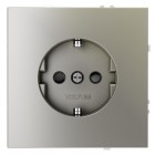 Розетка 1-м СП S70 16А с заземл. защ. шторки механизм шелк Voltum VLS040204