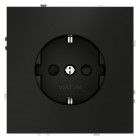Розетка 1-м СП S70 16А с заземл. защ. шторки механизм черн. матов. Voltum VLS040208