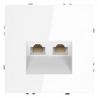 Розетка компьютерная 2-м СП S70 RJ45 + RJ45 кат.6 механизм бел. глянцевый Voltum VLS060201