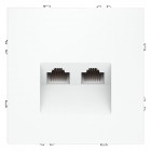 Розетка компьютерная 2-м СП S70 RJ45 + RJ45 кат.6 механизм бел. матов. Voltum VLS060202