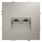 Розетка компьютерная 2-м СП S70 RJ45 + RJ45 кат.6 механизм кашемир Voltum VLS060203