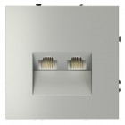 Розетка компьютерная 2-м СП S70 RJ45 + RJ45 кат.6 механизм сталь Voltum VLS060205