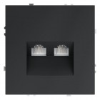 Розетка компьютерная 2-м СП S70 RJ45 + RJ45 кат.6 механизм графит Voltum VLS060207