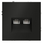 Розетка компьютерная 2-м СП S70 RJ45 + RJ45 кат.6 механизм черн. матов. Voltum VLS060208