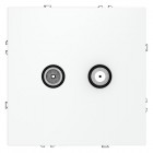 Розетка телевизионная оконечная TV + SAT 2-м СП S70 механизм бел. матов. Voltum VLS060402