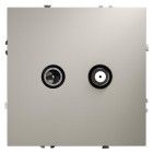 Розетка телевизионная оконечная TV + SAT 2-м СП S70 механизм кашемир Voltum VLS060403