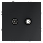 Розетка телевизионная оконечная TV + SAT 2-м СП S70 механизм графит Voltum VLS060407