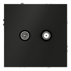 Розетка телевизионная оконечная TV + SAT 2-м СП S70 механизм черн. матов. Voltum VLS060408