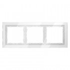Рамка 3-м S70 стеклян. бел. Voltum VLS110301
