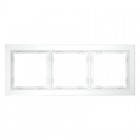Рамка 3-м S70 стеклян. бел. матов. Voltum VLS110302
