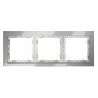 Рамка 3-м S70 стеклян. сталь Voltum VLS110305