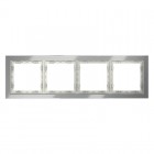 Рамка 4-м S70 стеклян. сталь Voltum VLS110405