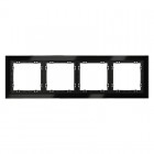 Рамка 4-м S70 стеклян. черн. Voltum VLS110408
