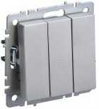 Выключатель 3-кл. СП BRITE ВС10-3-0-БрА 10А алюм. IEK BR-V30-0-10-K47