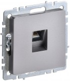 Розетка компьютерная СП RJ45 кат.5E BRITE РК10-БрС сталь IEK BR-K10-1-K46